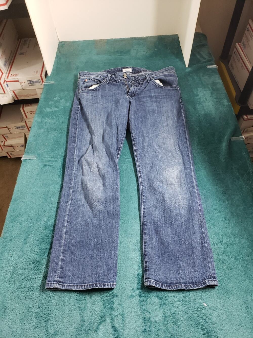 Hudson Jeans Size 30 Women Blue Pants Stretch Ankle Cropped Beth Baby Boot USA
